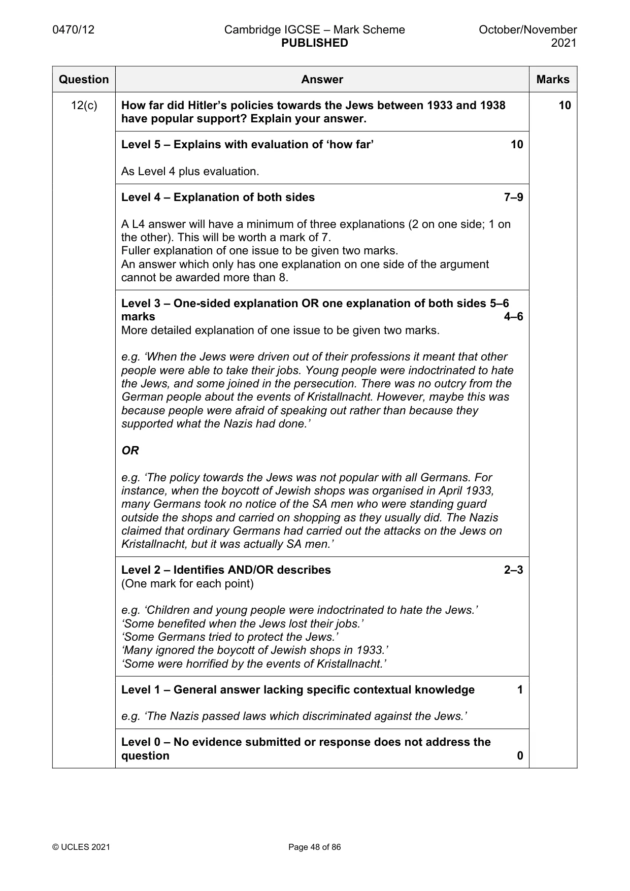 Mark scheme, page 48 of 86