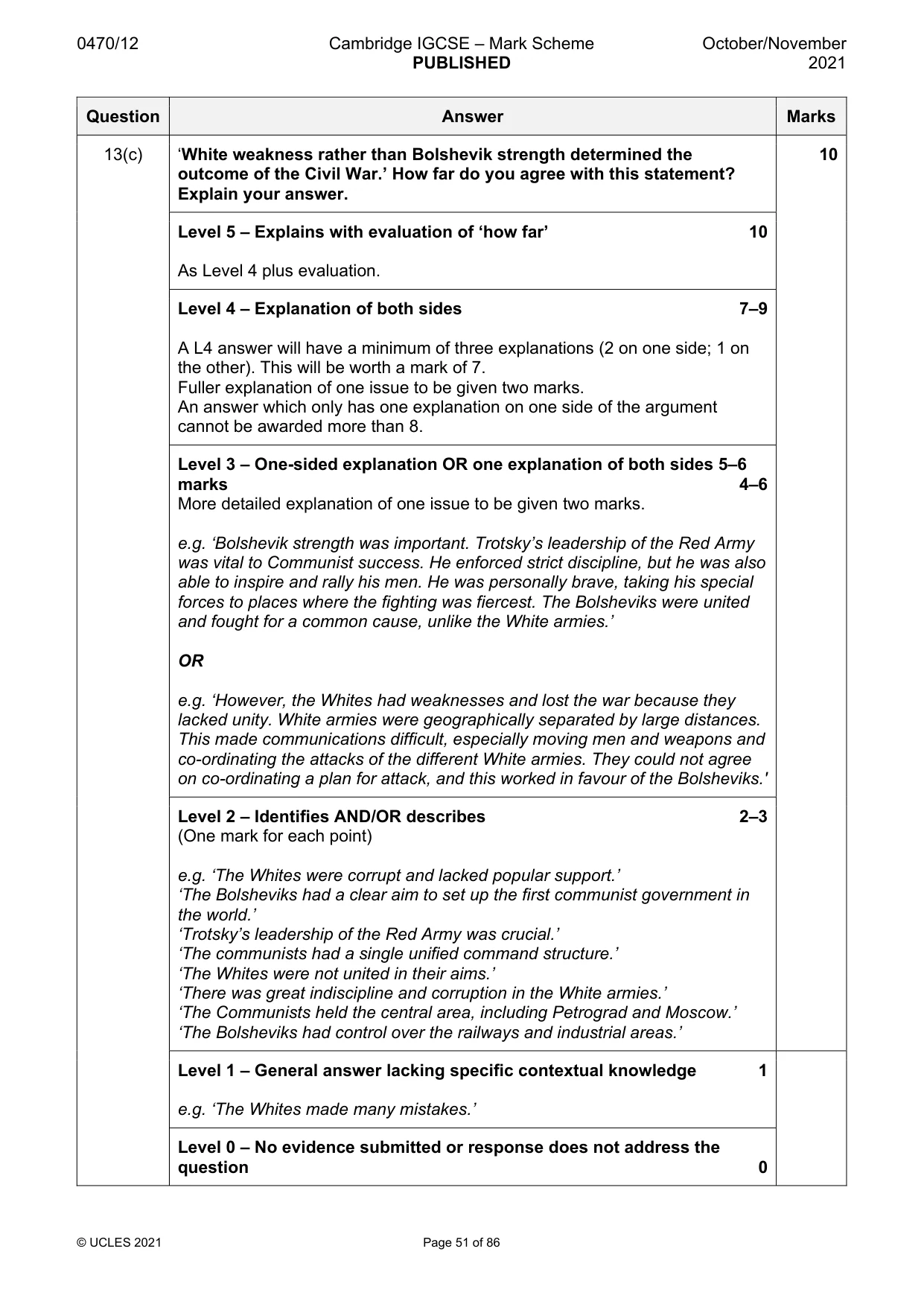Mark scheme, page 51 of 86