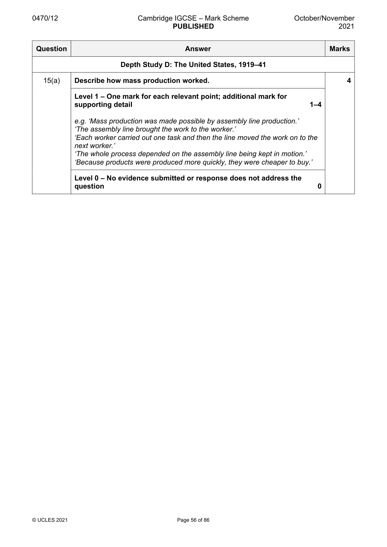 Mark scheme, page 56 of 86