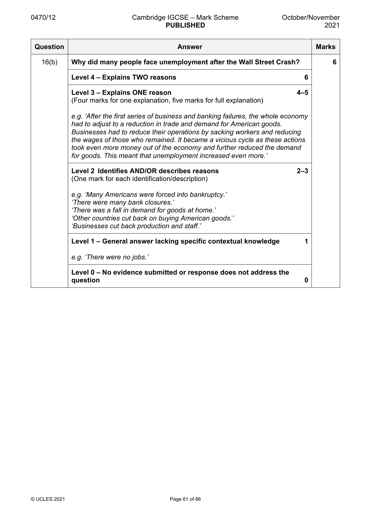 Mark scheme, page 61 of 86