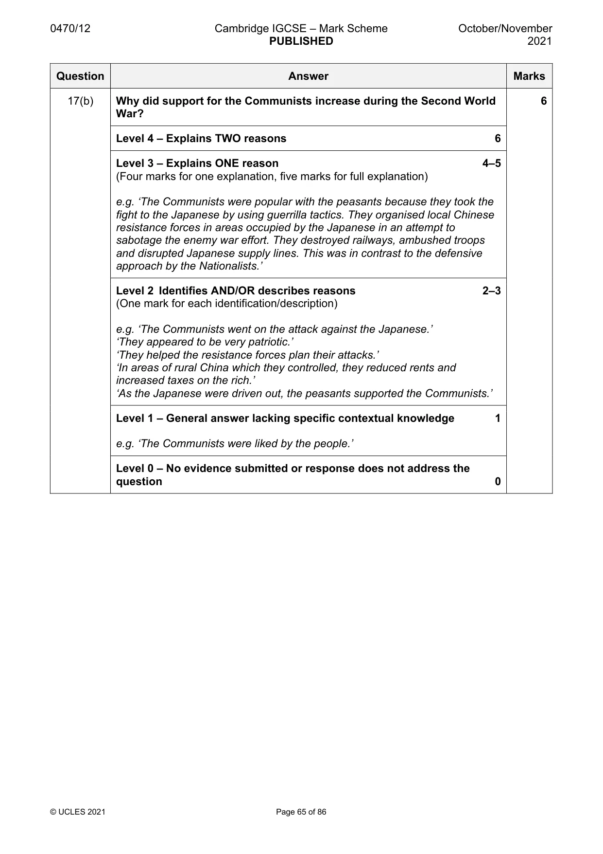 Mark scheme, page 65 of 86