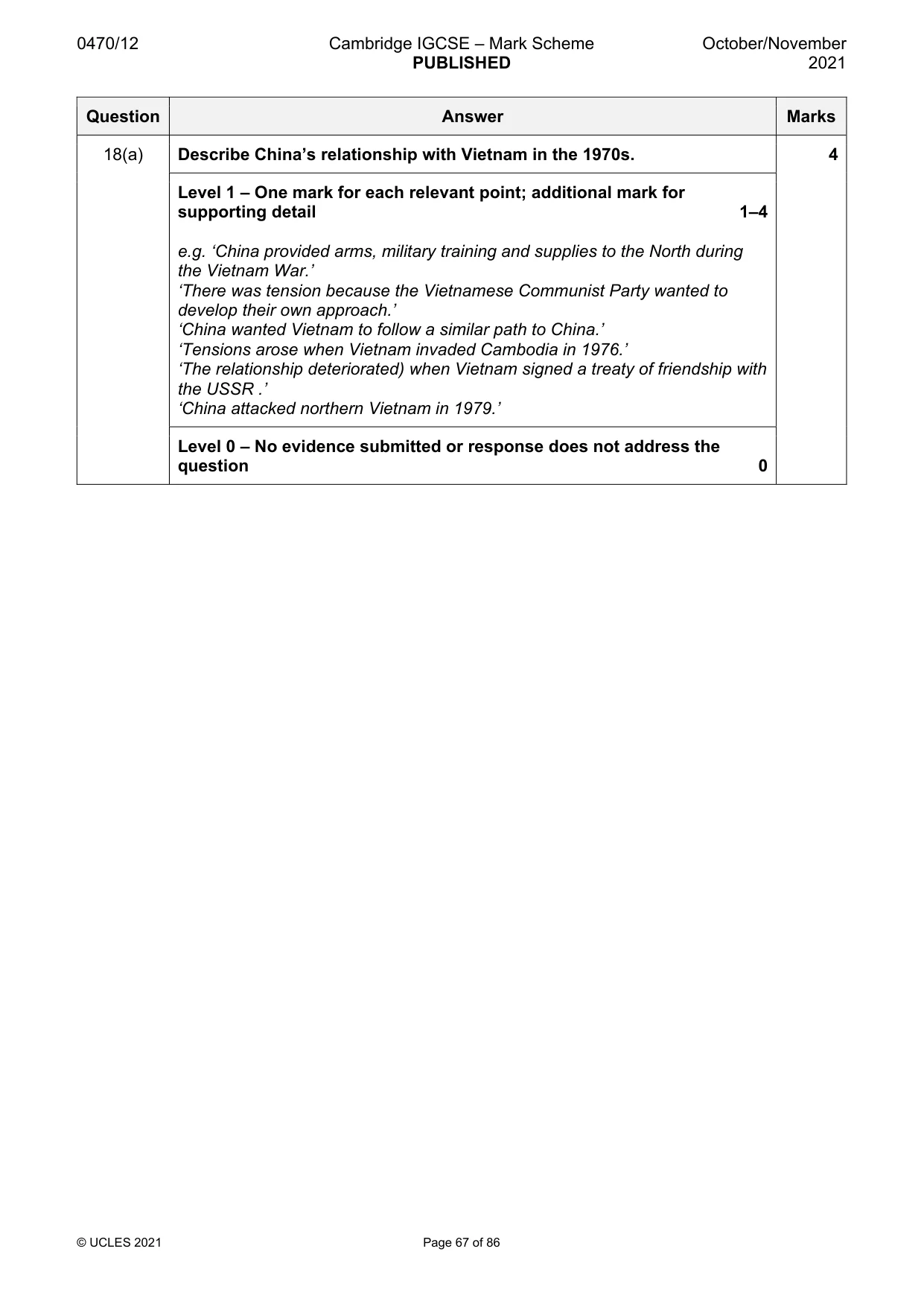 Mark scheme, page 67 of 86