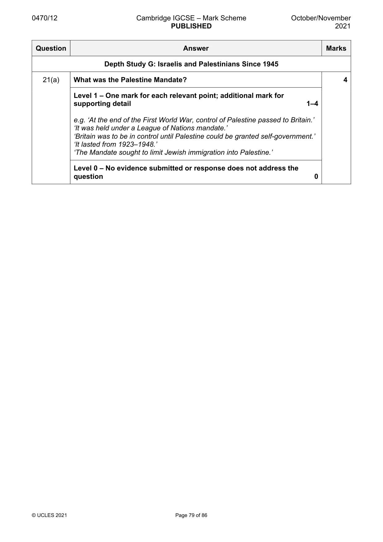 Mark scheme, page 79 of 86
