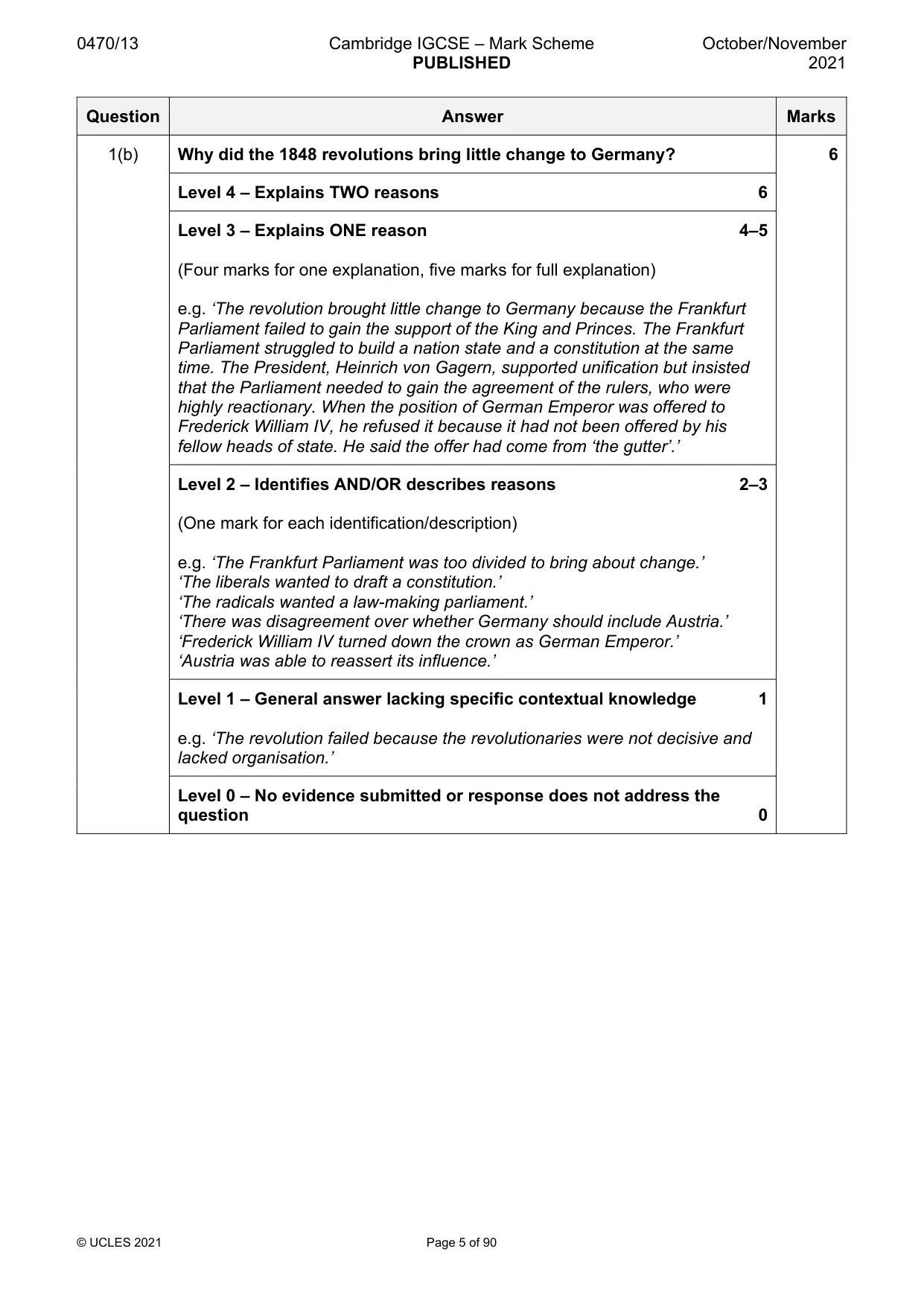 Mark scheme, page 5 of 90