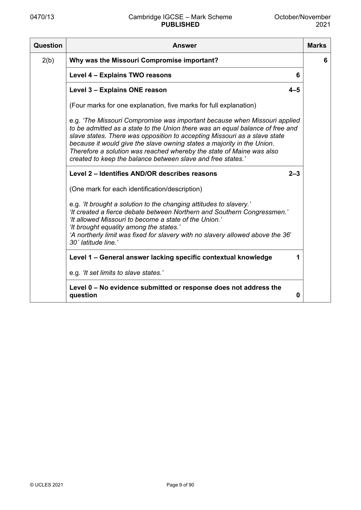 Mark scheme, page 9 of 90