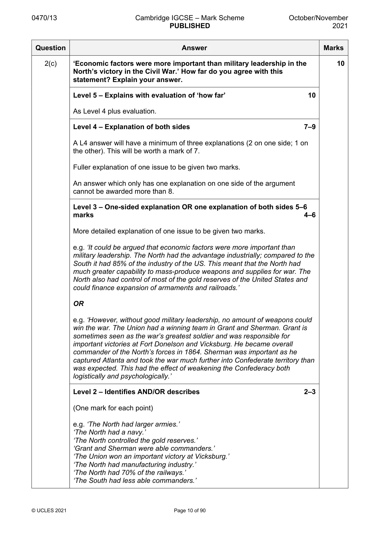 Mark scheme, page 10 of 90