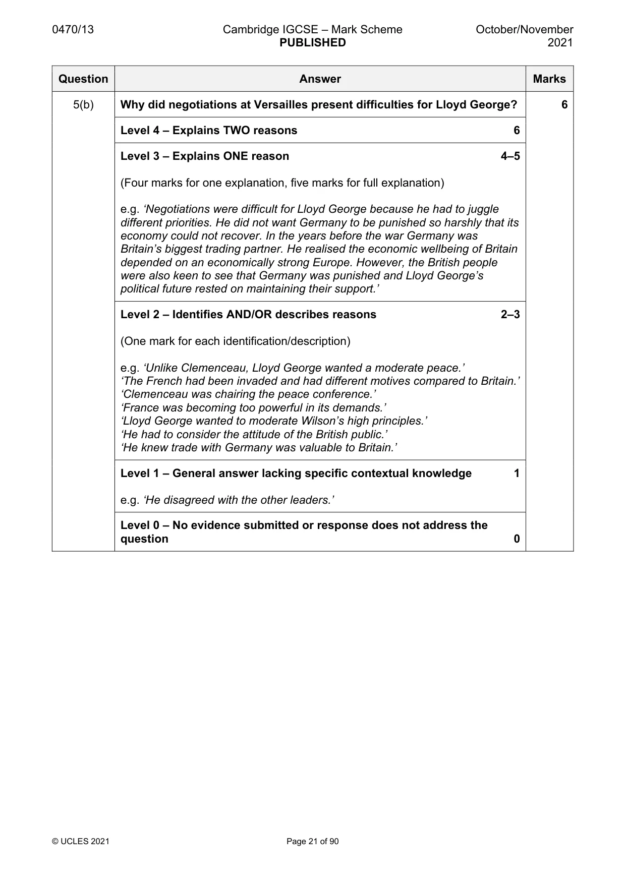 Mark scheme, page 21 of 90