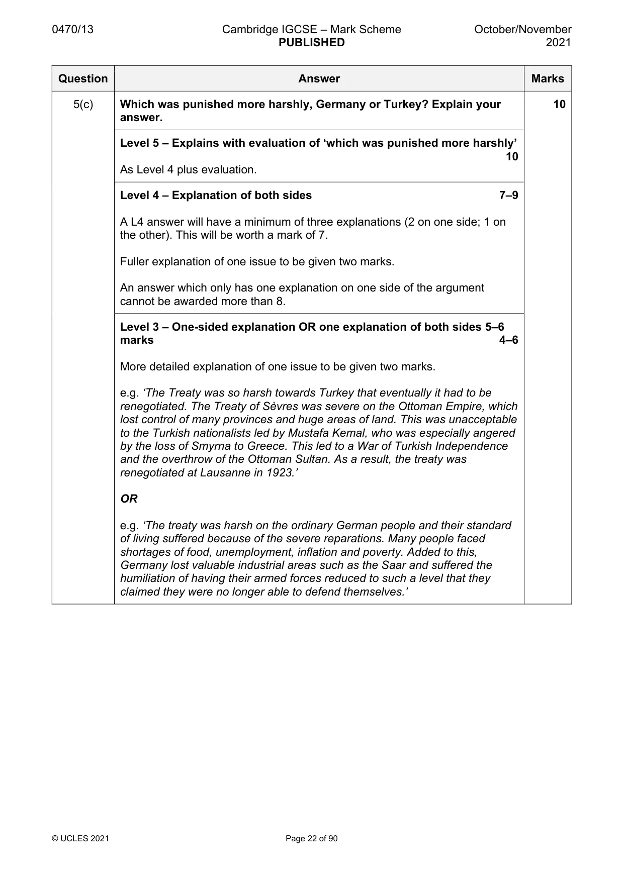 Mark scheme, page 22 of 90