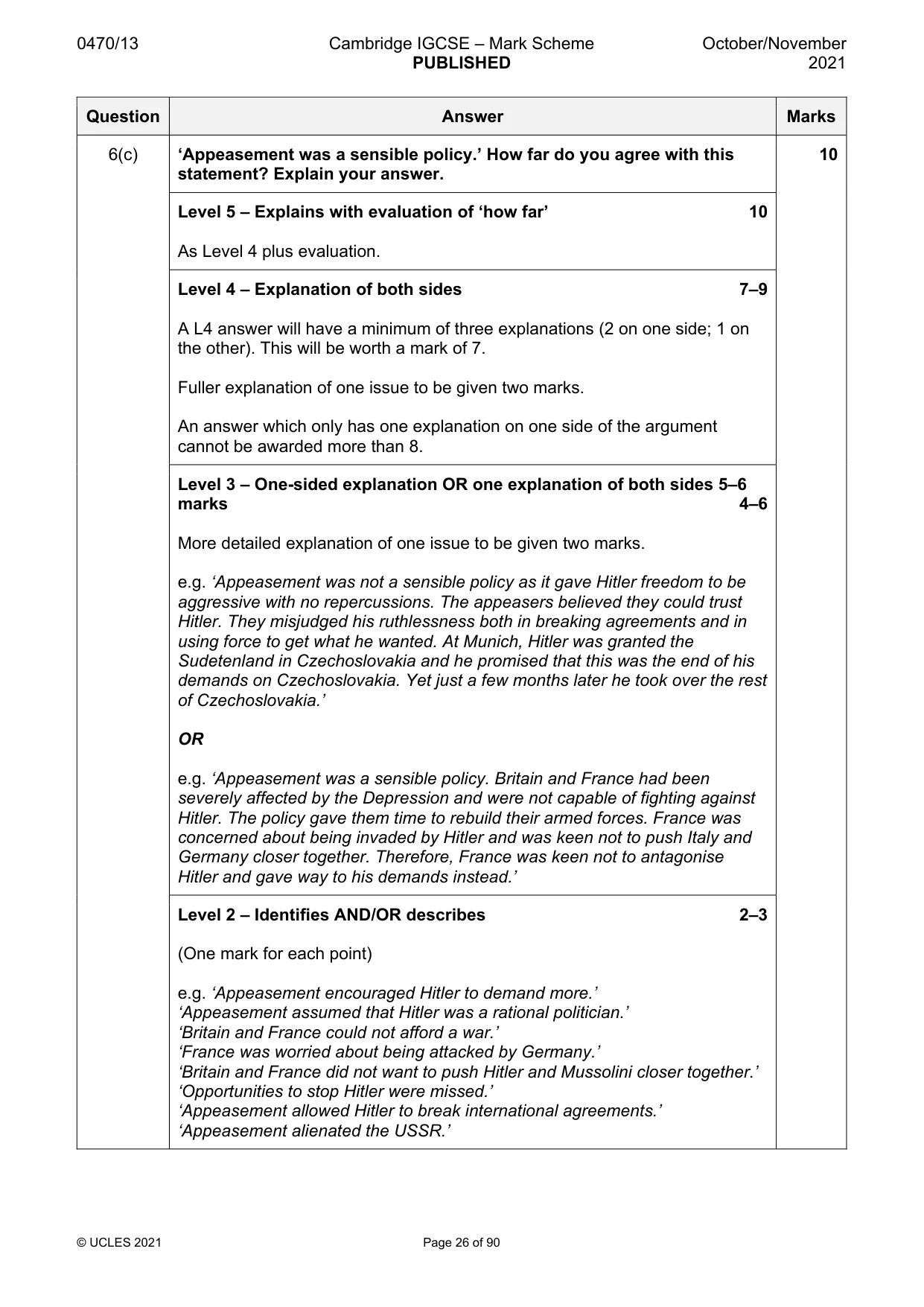 Mark scheme, page 26 of 90