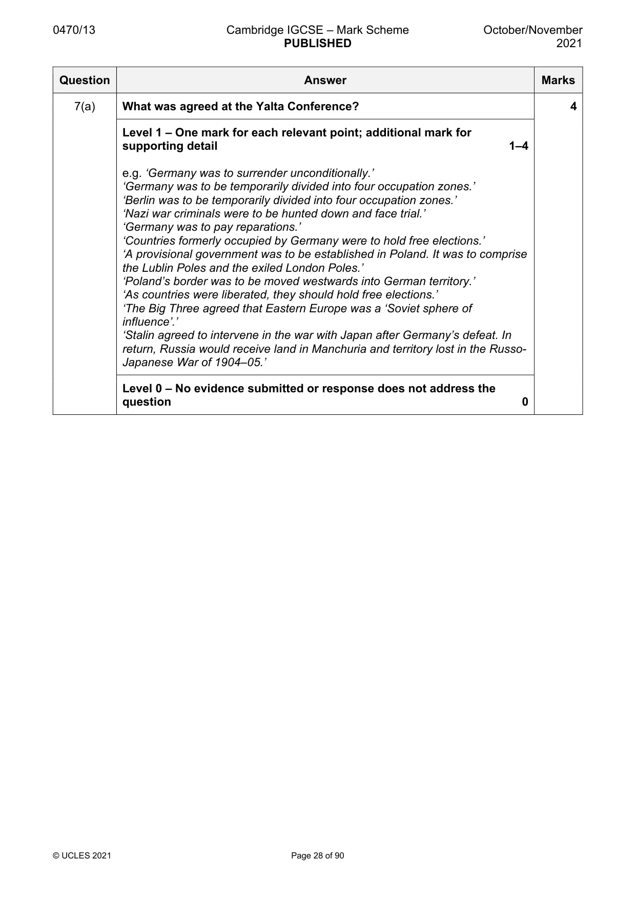 Mark scheme, page 28 of 90