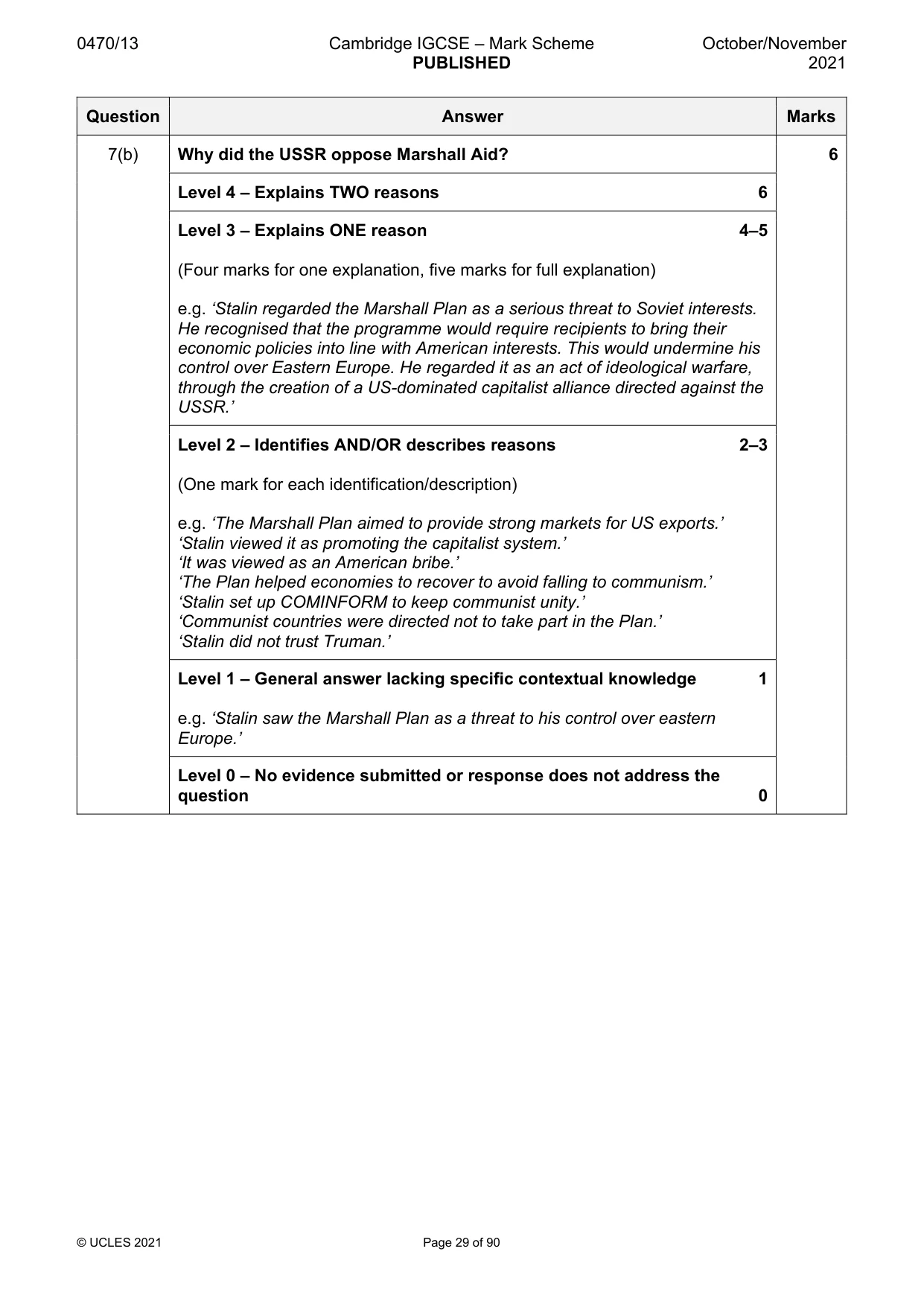 Mark scheme, page 29 of 90