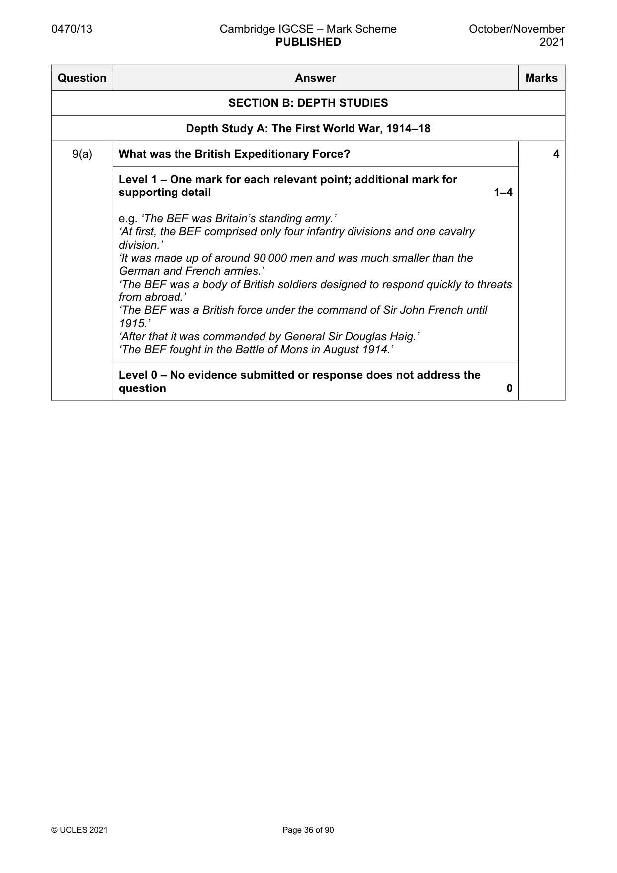 Mark scheme, page 36 of 90