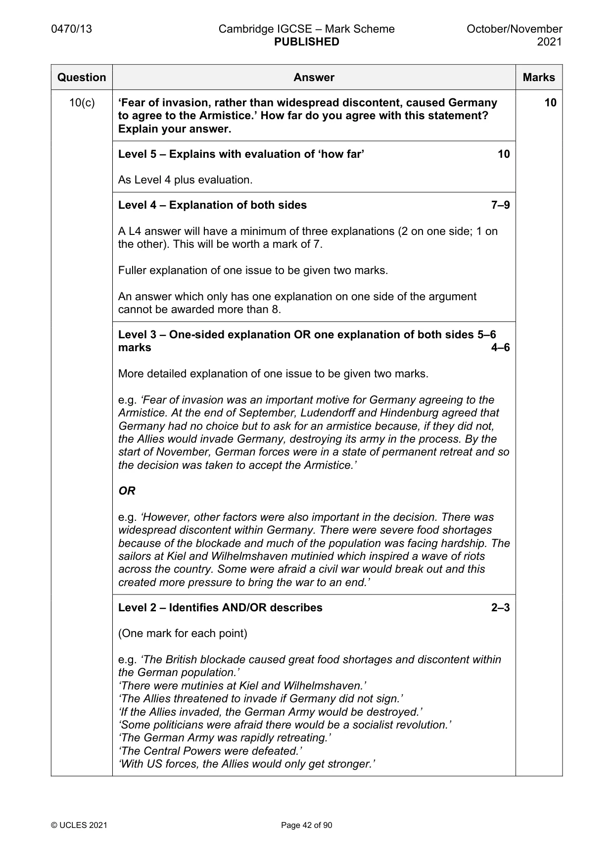 Mark scheme, page 42 of 90