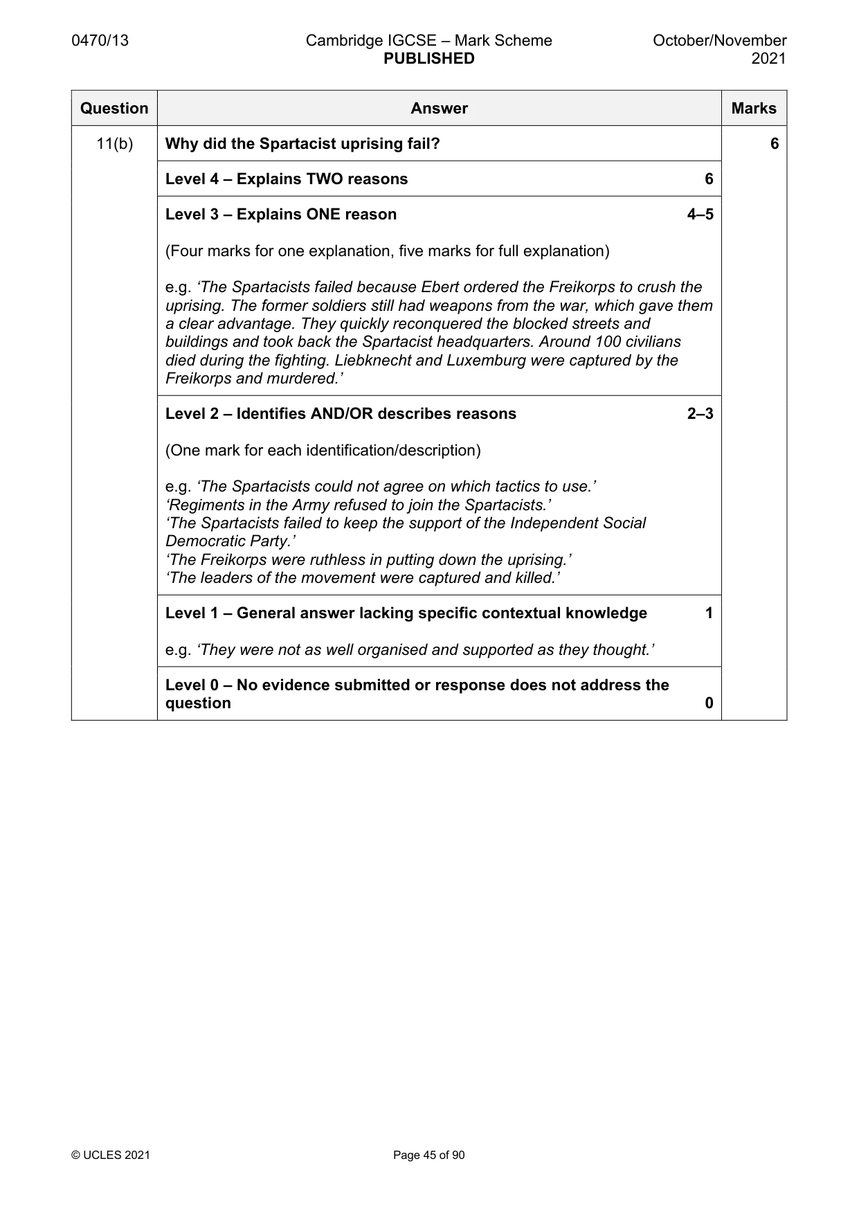 Mark scheme, page 45 of 90