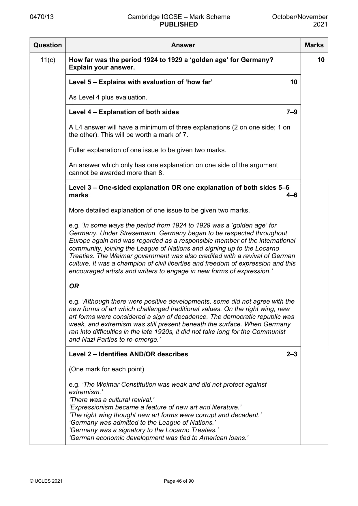 Mark scheme, page 46 of 90