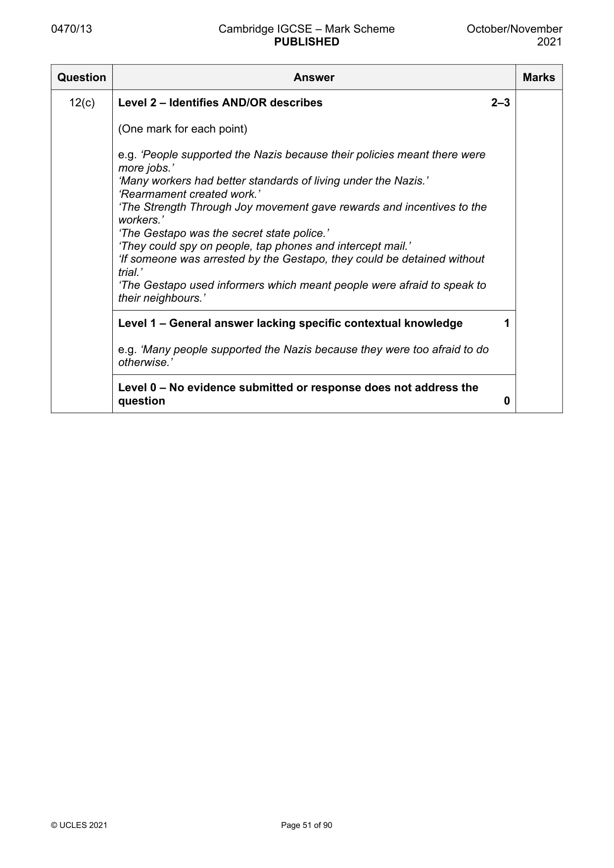Mark scheme, page 51 of 90