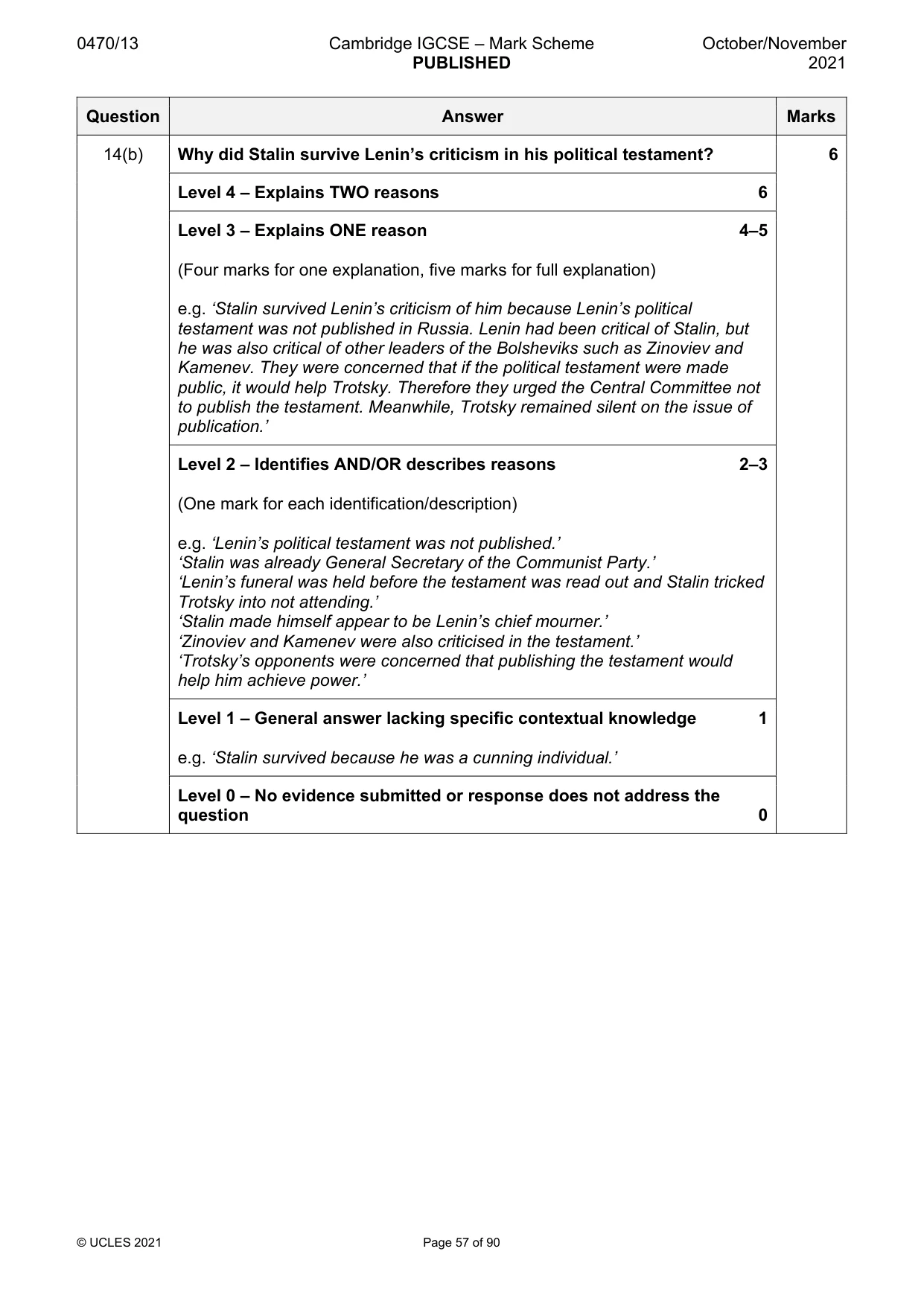 Mark scheme, page 57 of 90