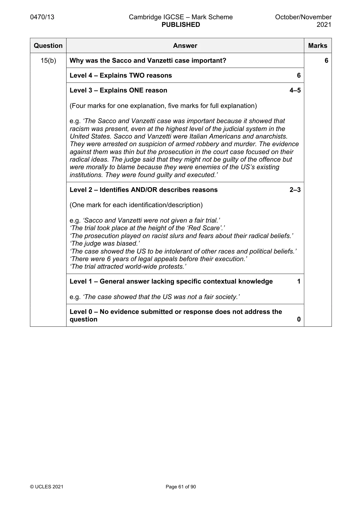 Mark scheme, page 61 of 90
