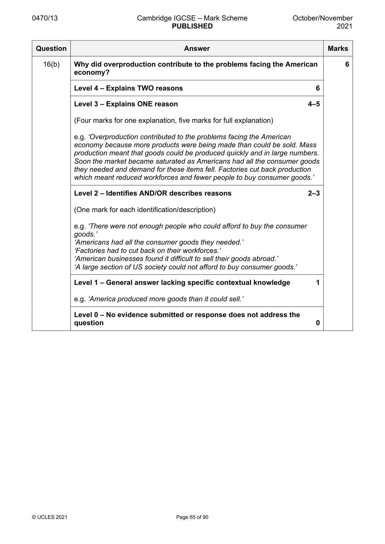 Mark scheme, page 65 of 90