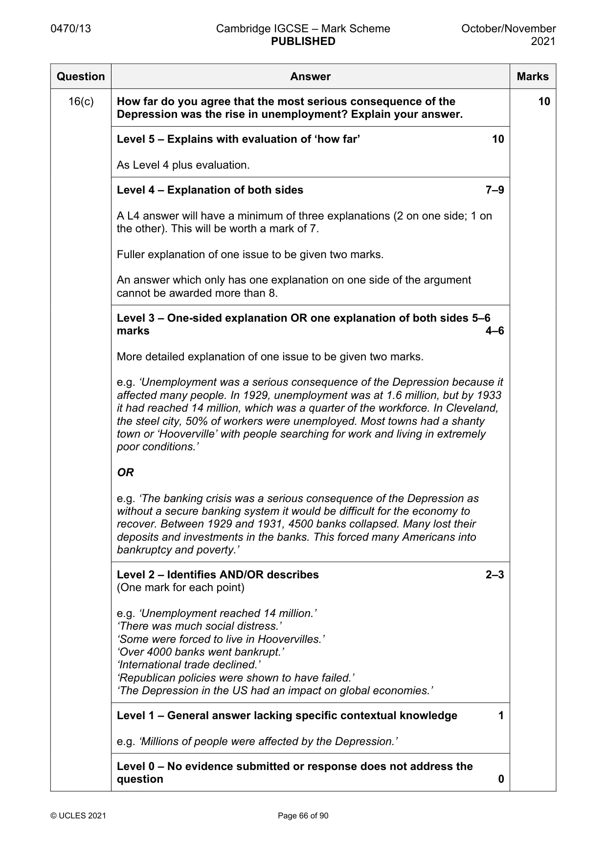 Mark scheme, page 66 of 90