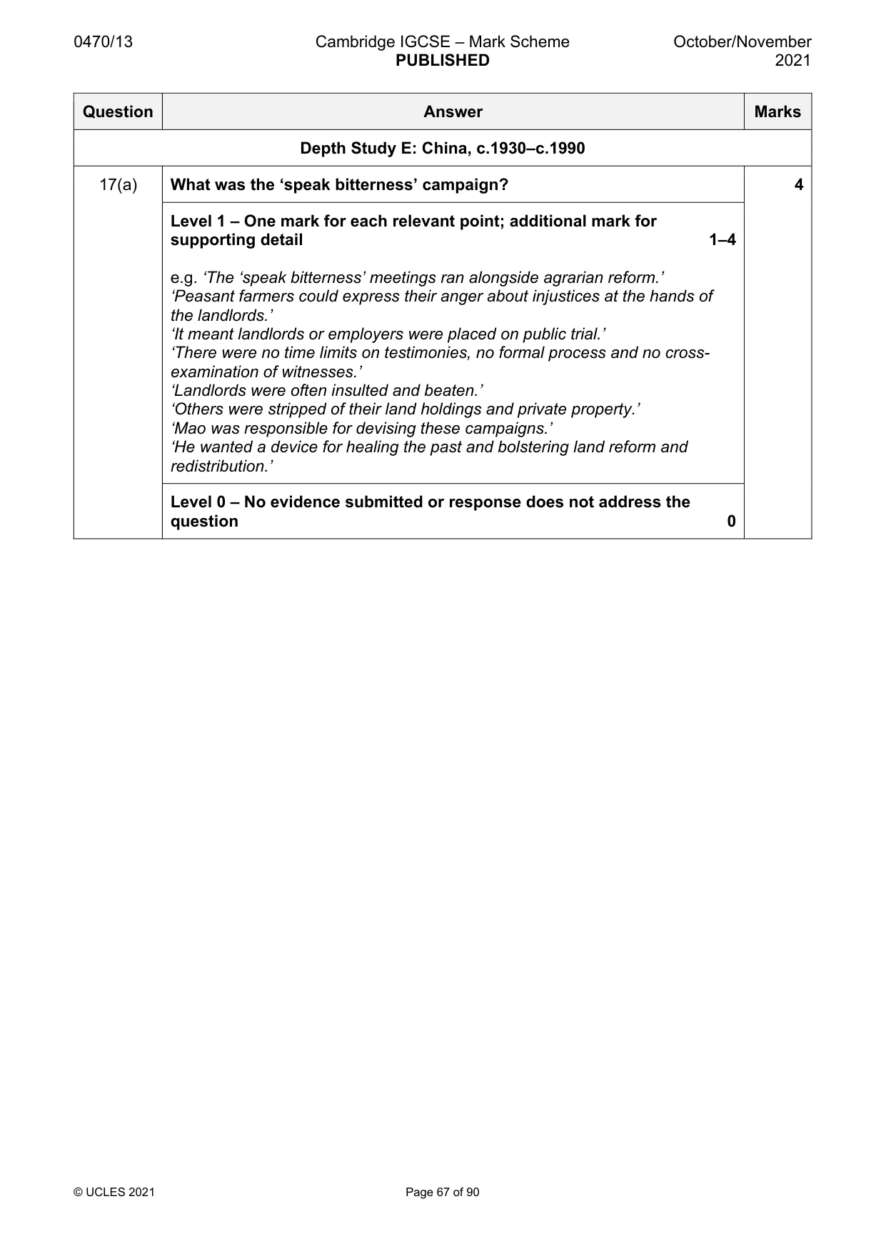 Mark scheme, page 67 of 90