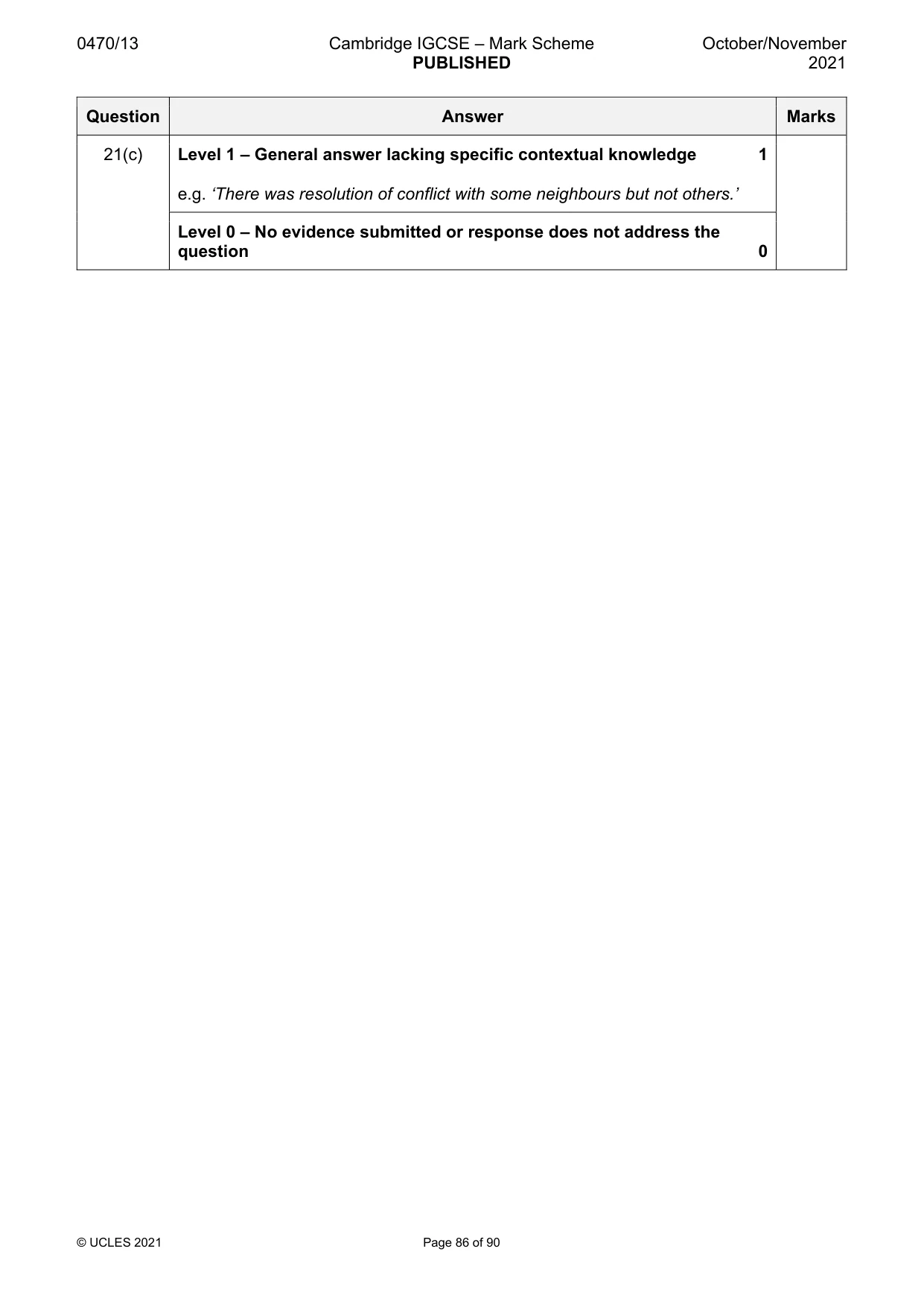 Mark scheme, page 86 of 90