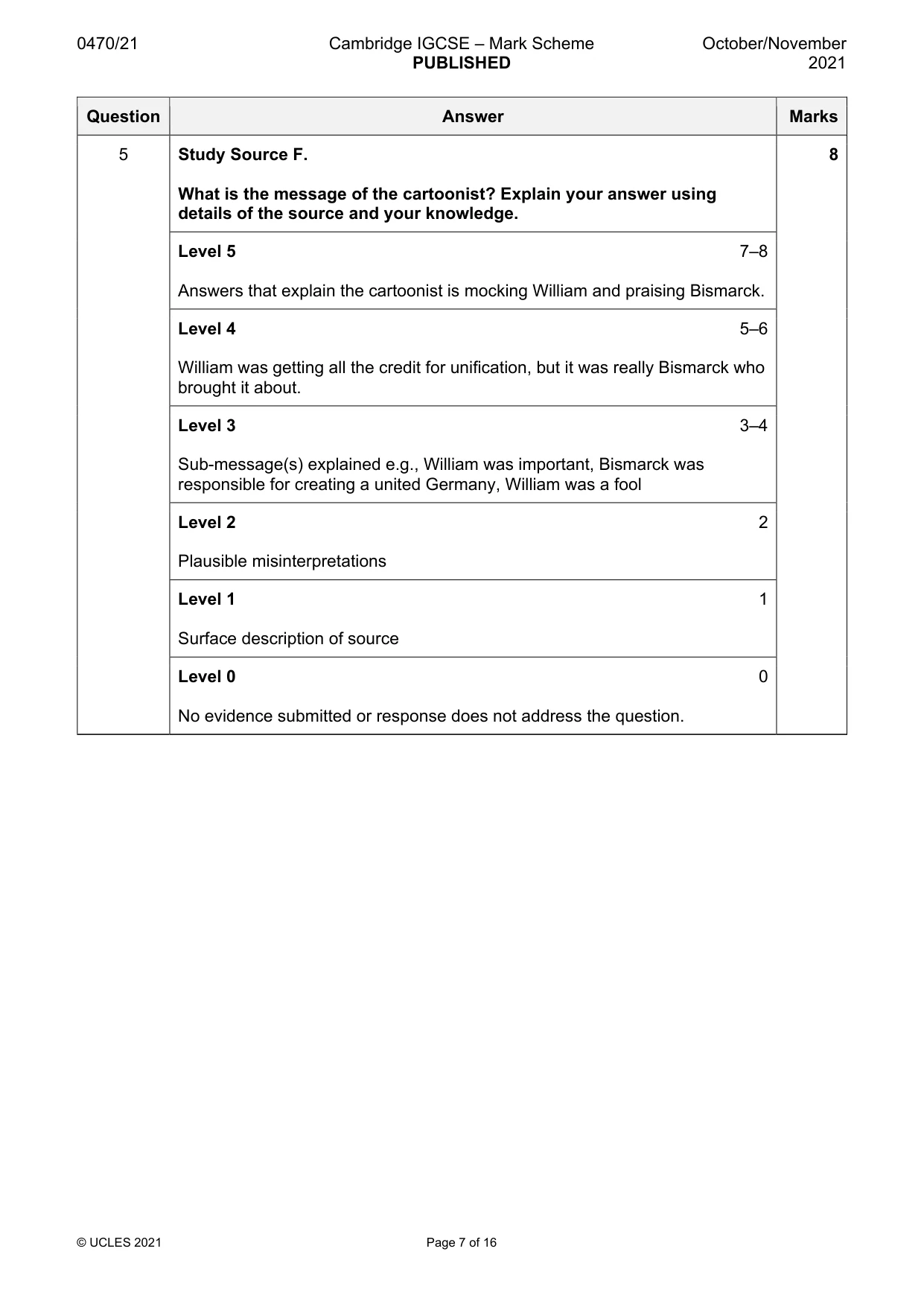 Mark scheme, page 7 of 16