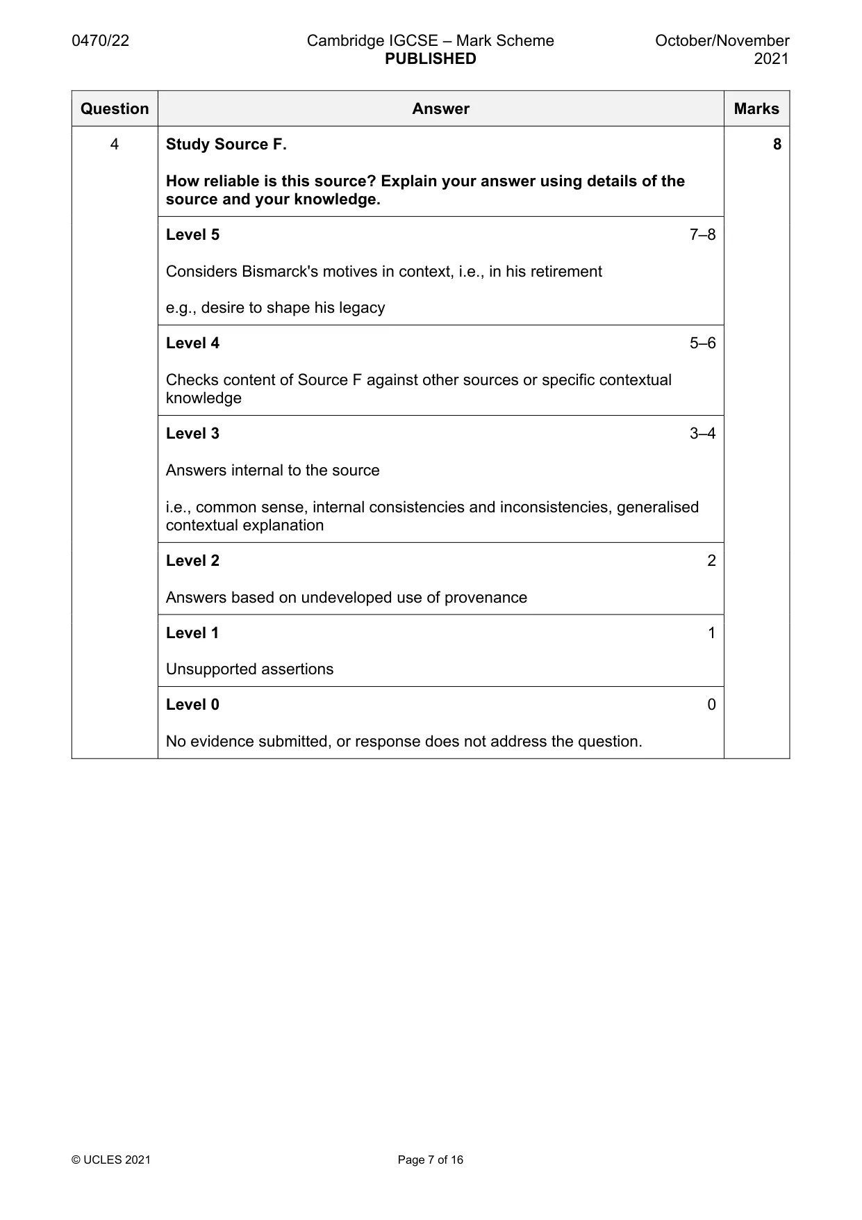 Mark scheme, page 7 of 16