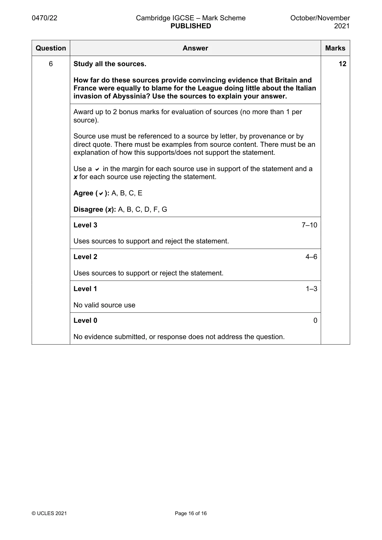 Mark scheme, page 16 of 16