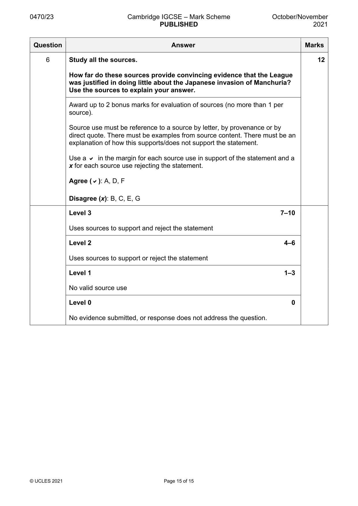 Mark scheme, page 15 of 15
