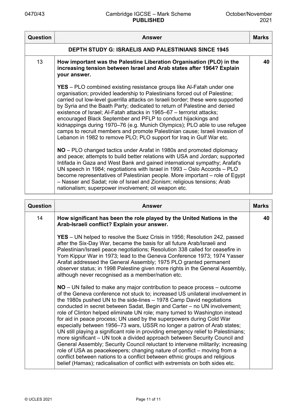 Mark scheme, page 11 of 11