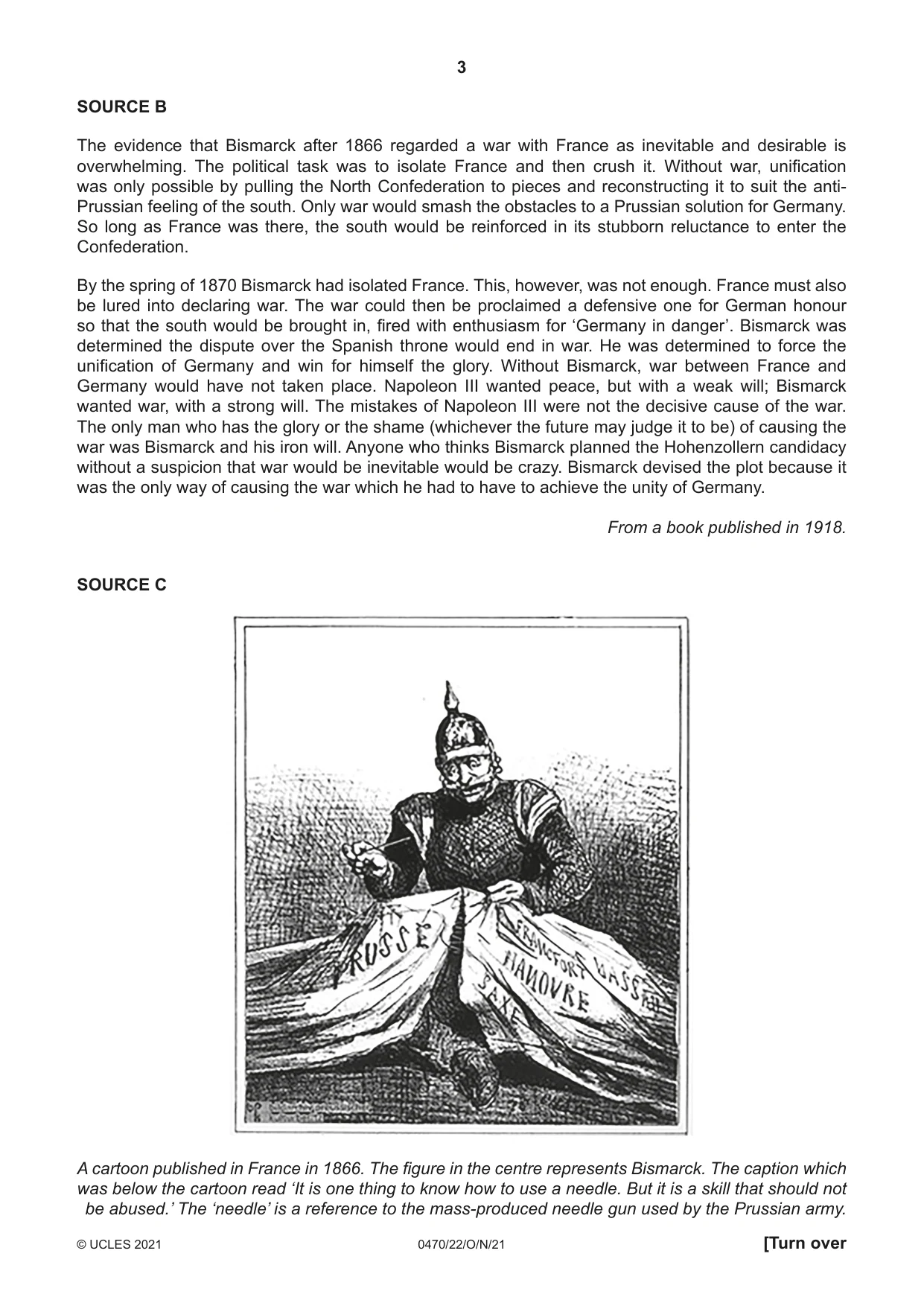 Cambridge IGCSE History 0470 2021 Oct/Nov Paper 2 · Variant 2 question paper, page 3 of 12