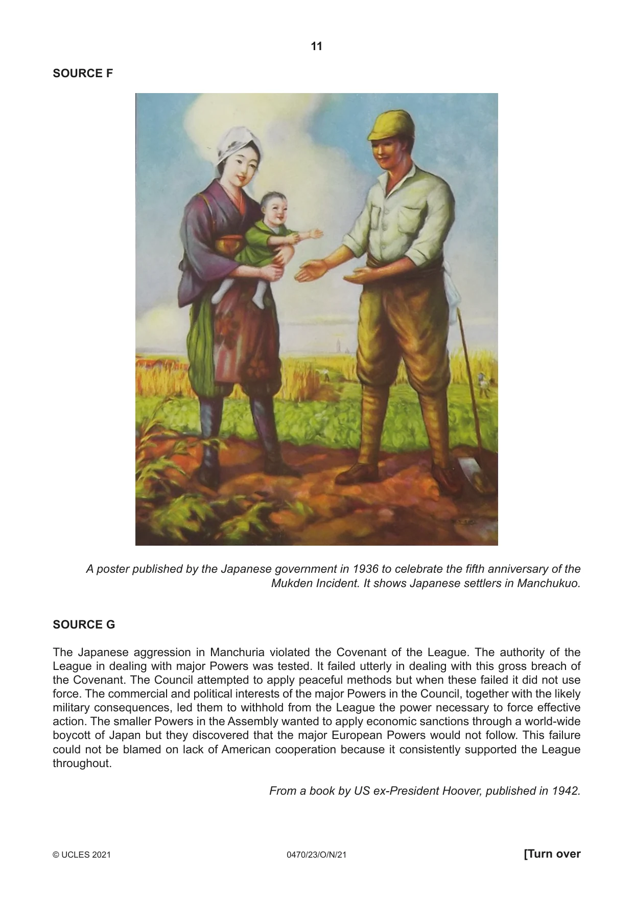 Cambridge IGCSE History 0470 2021 Oct/Nov Paper 2 · Variant 3 question paper, page 11 of 12