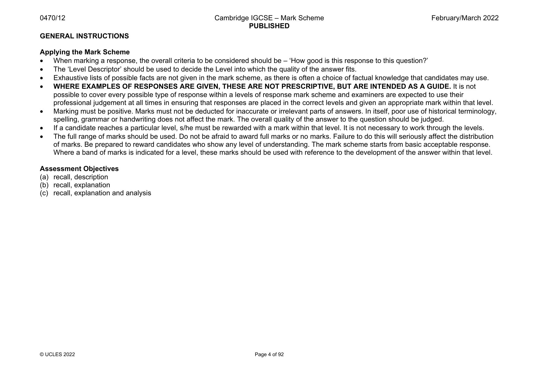 Mark scheme, page 4 of 92