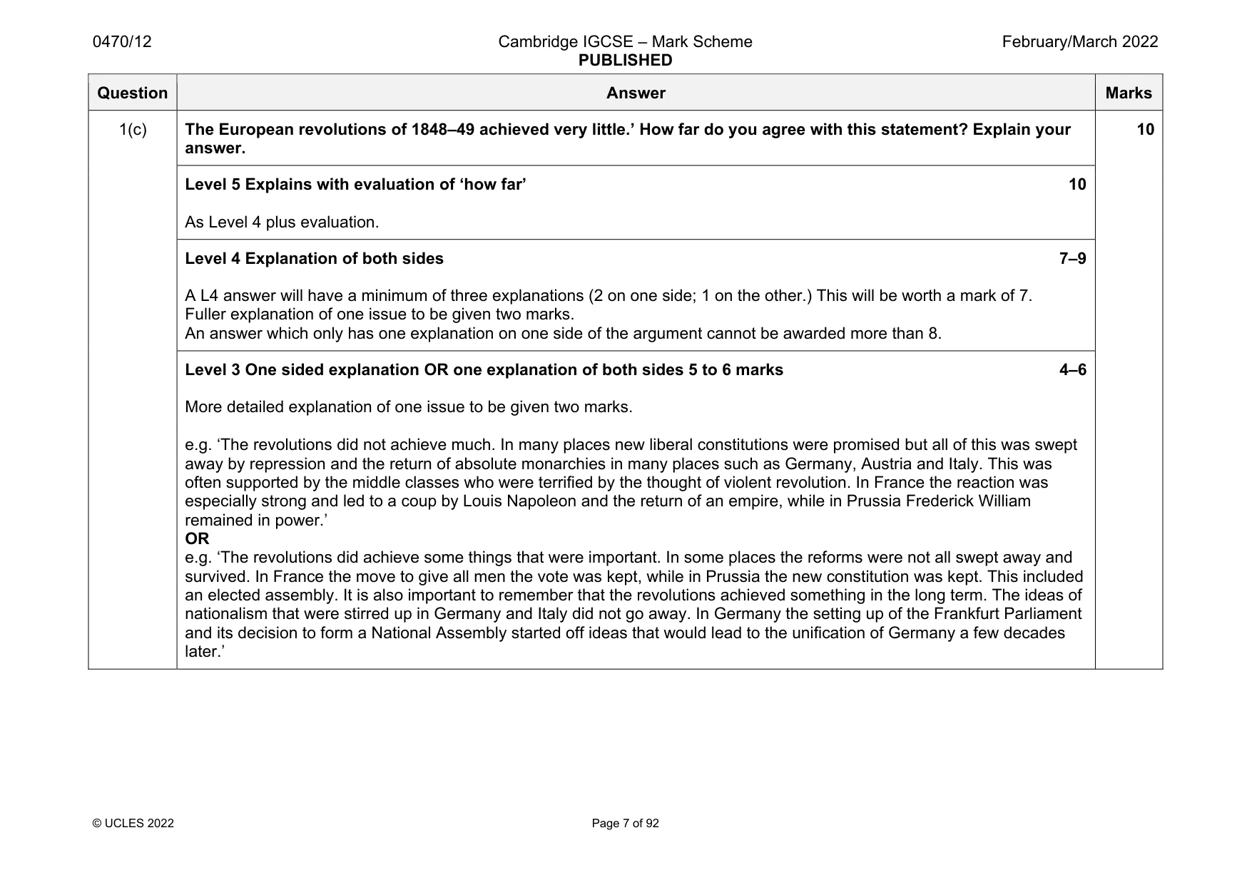 Mark scheme, page 7 of 92