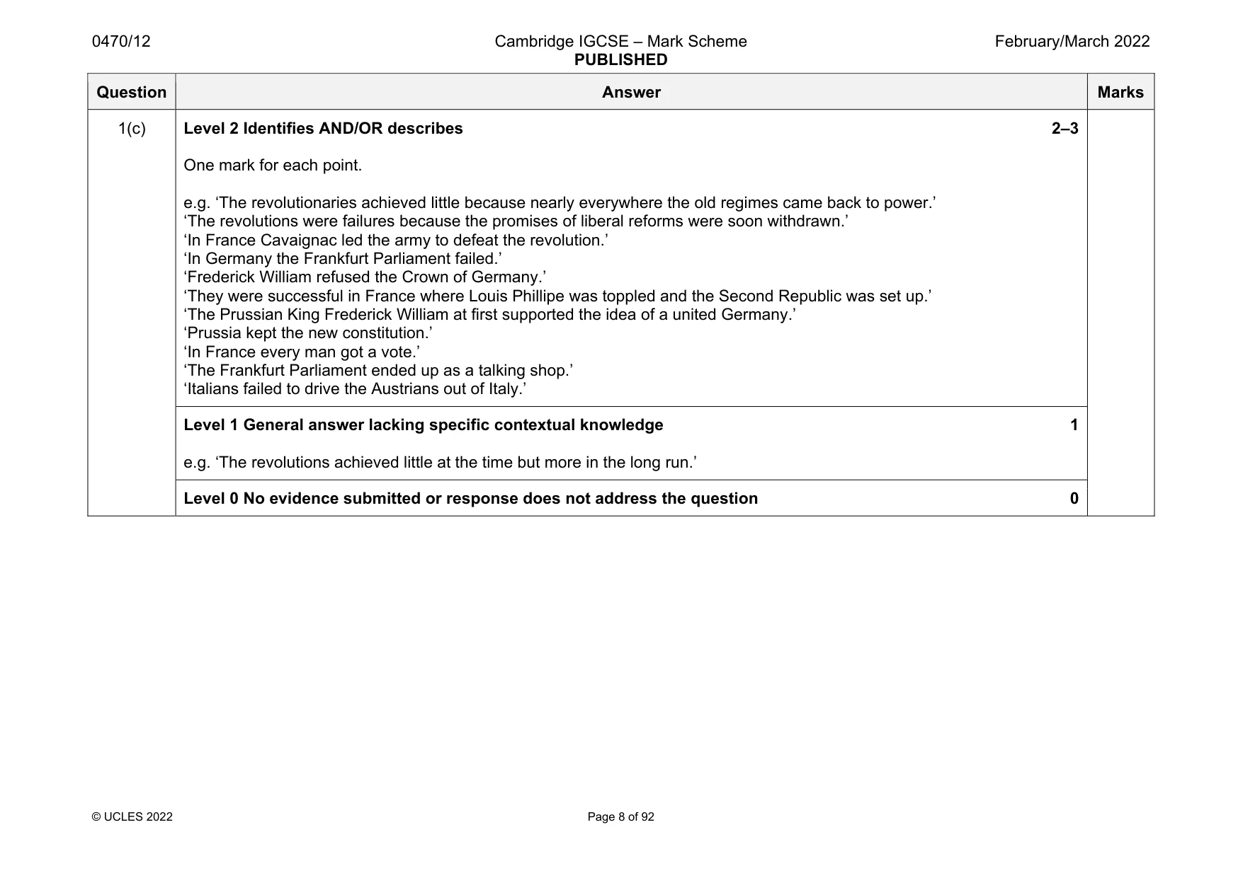 Mark scheme, page 8 of 92