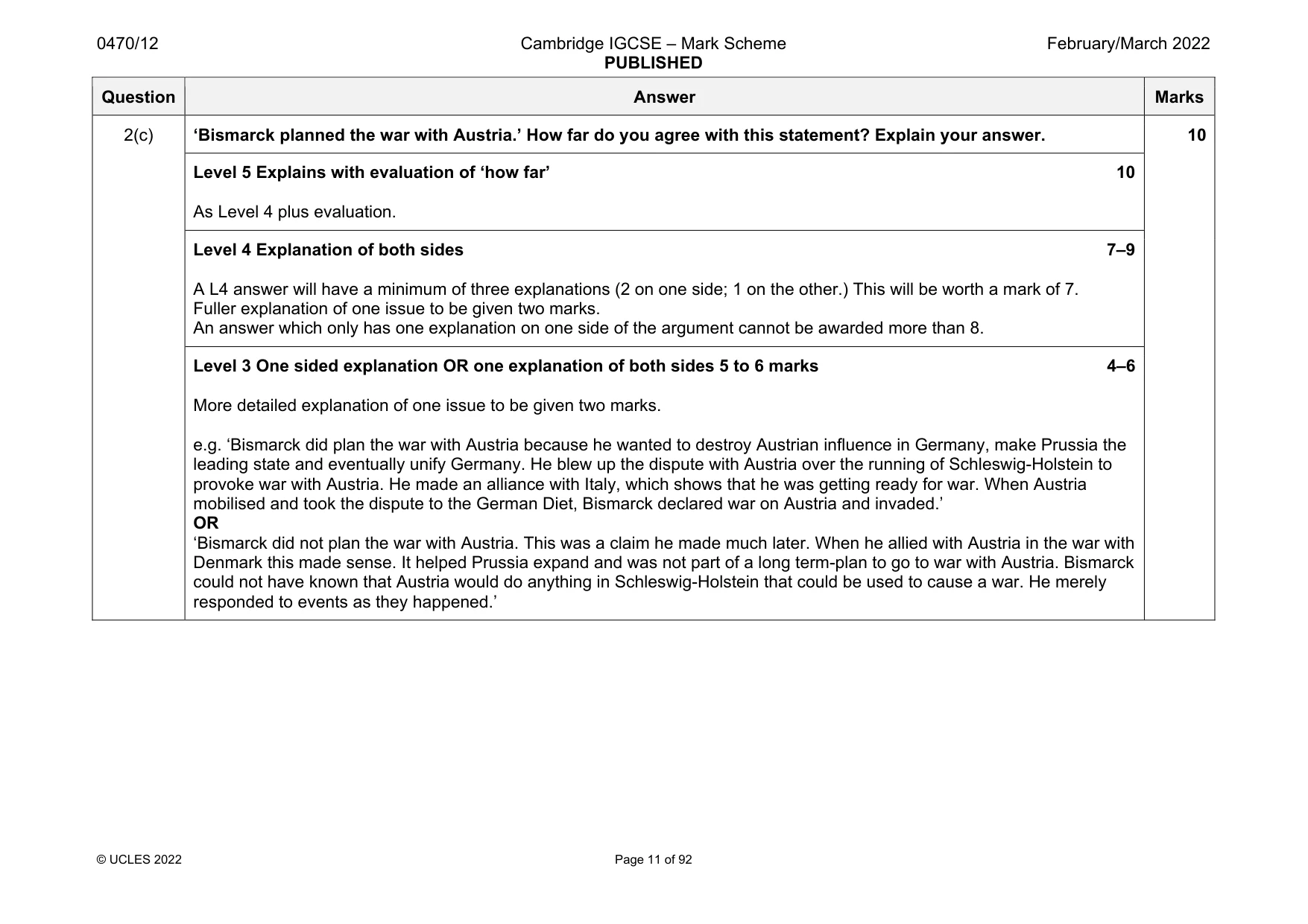 Mark scheme, page 11 of 92