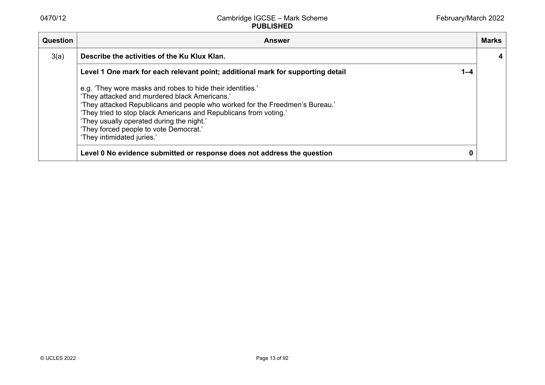 Mark scheme, page 13 of 92