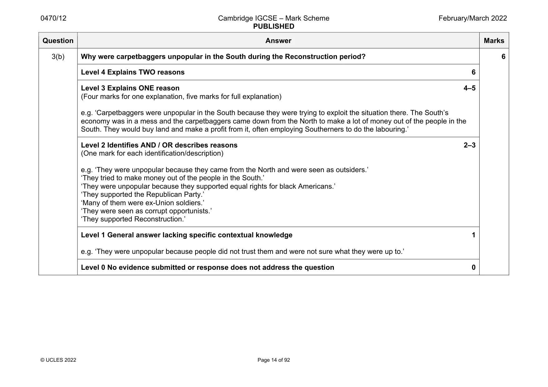 Mark scheme, page 14 of 92