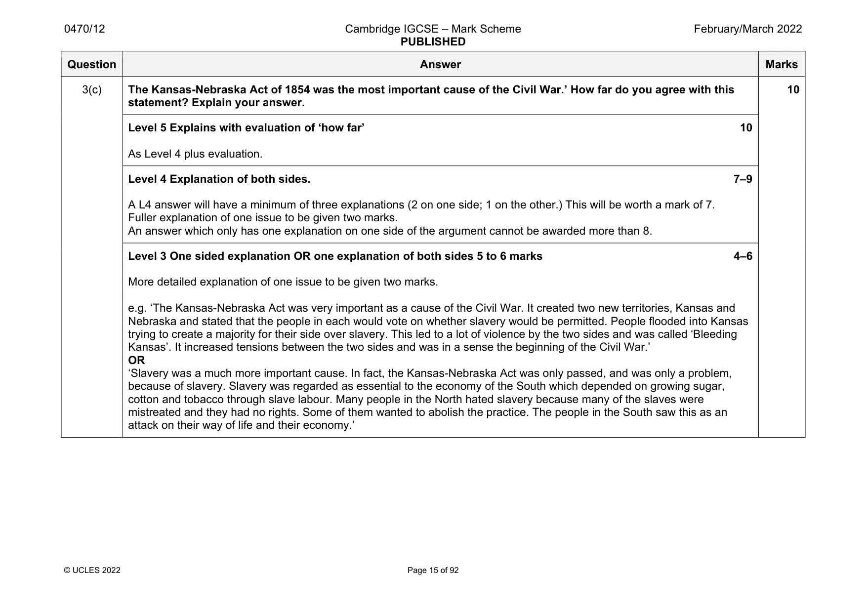 Mark scheme, page 15 of 92