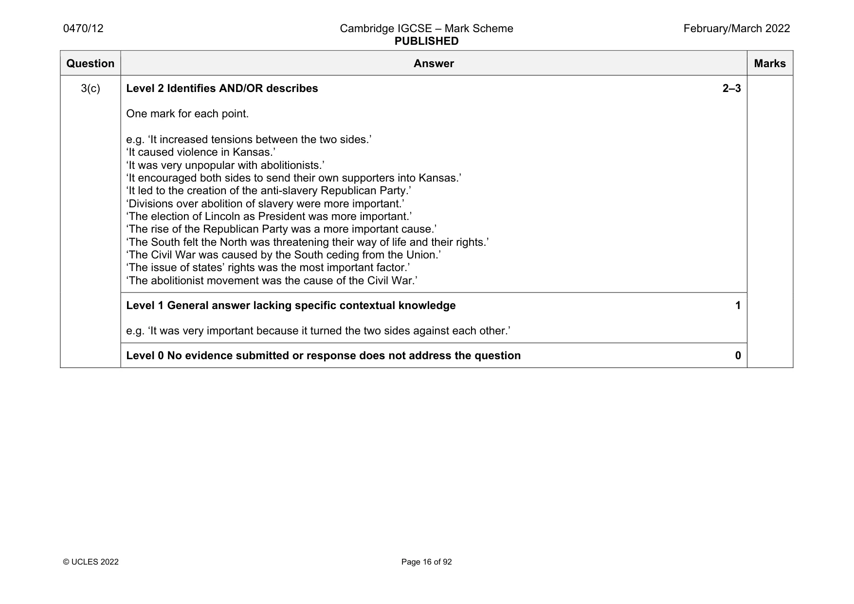 Mark scheme, page 16 of 92