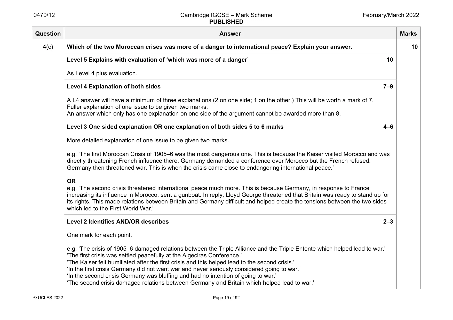 Mark scheme, page 19 of 92
