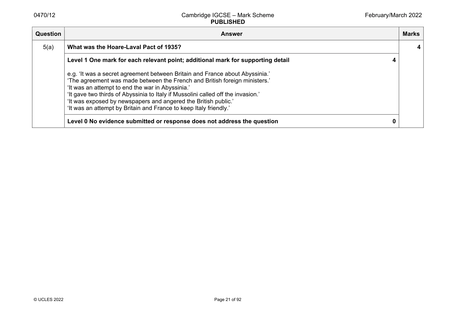 Mark scheme, page 21 of 92