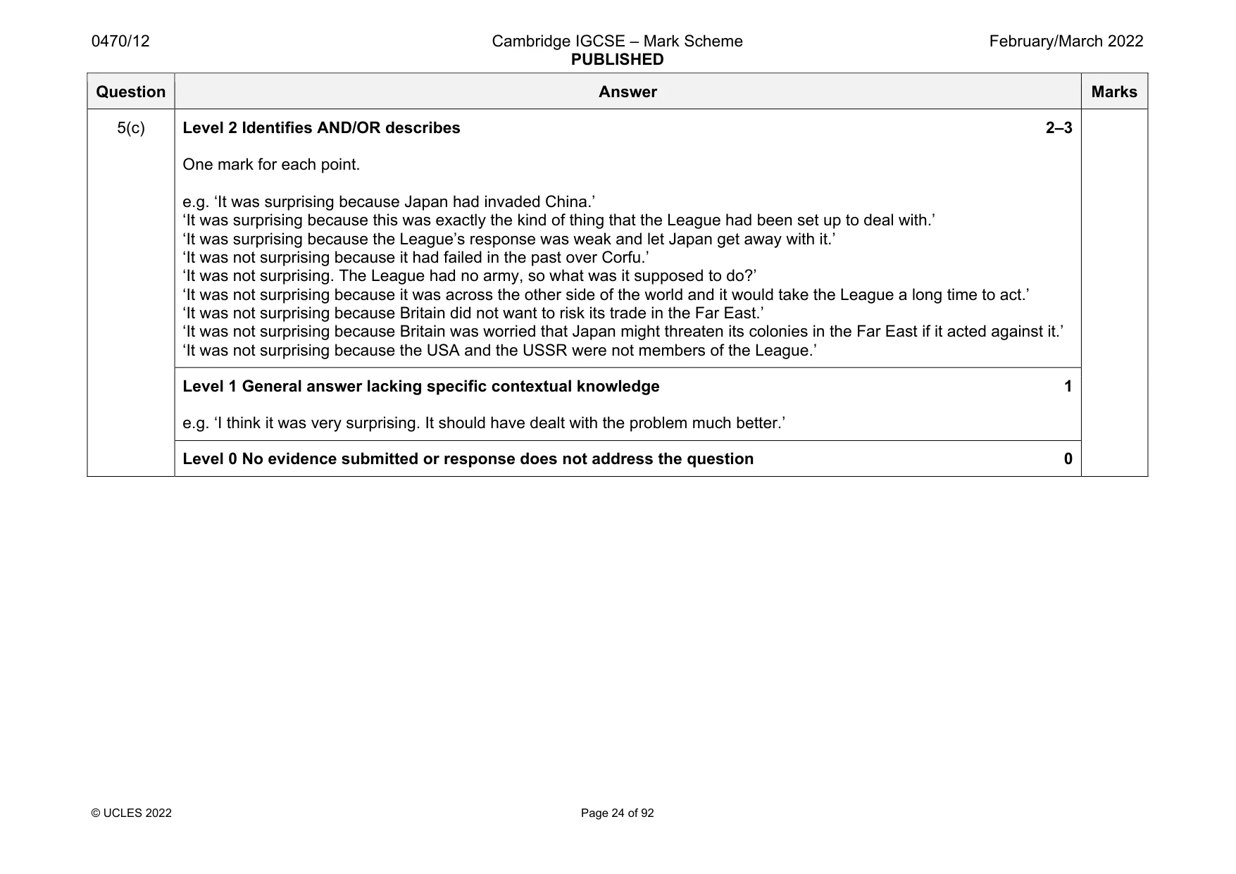 Mark scheme, page 24 of 92