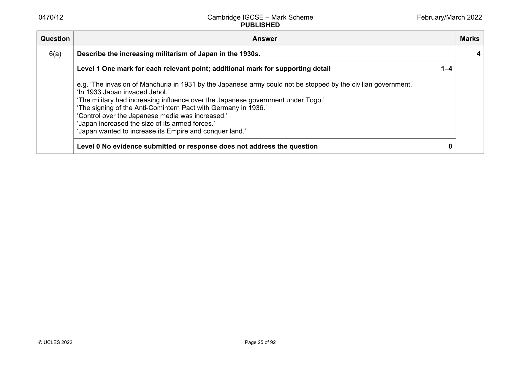 Mark scheme, page 25 of 92