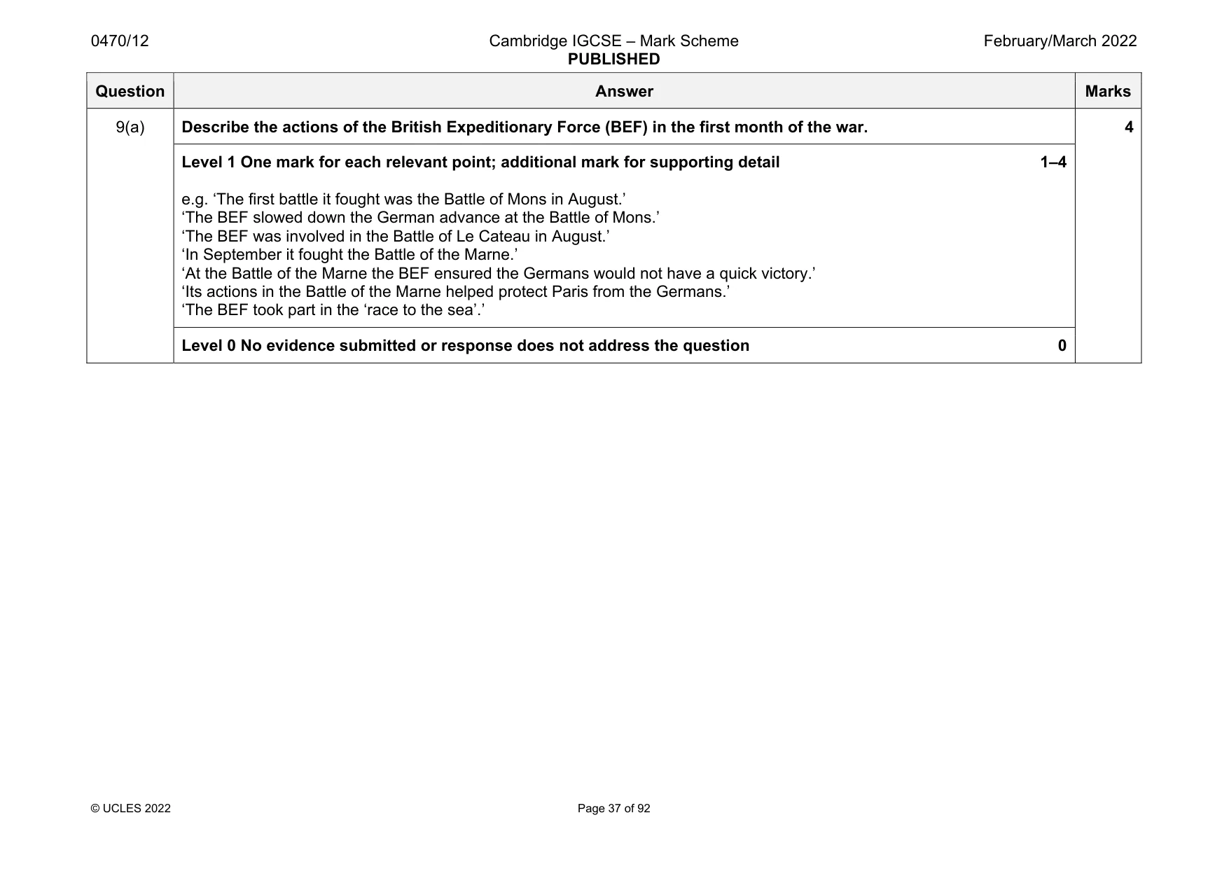 Mark scheme, page 37 of 92