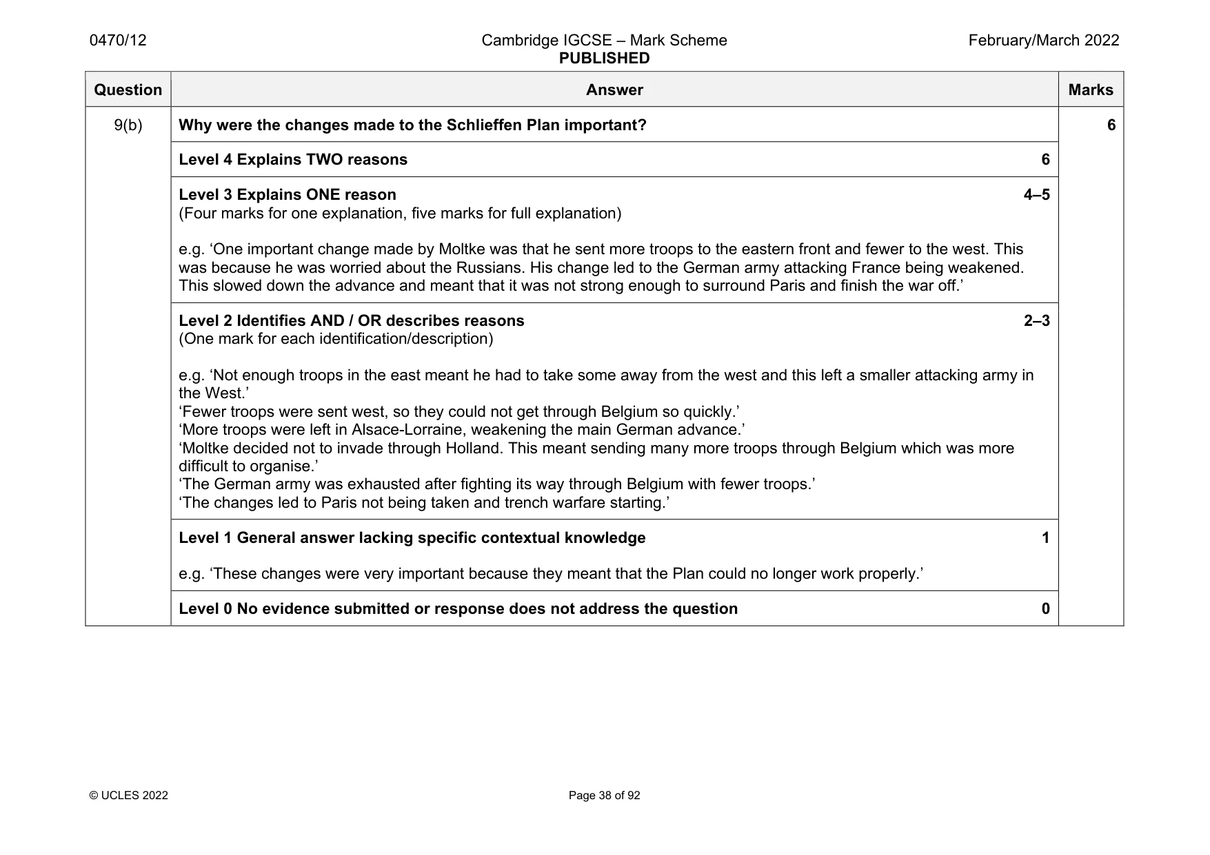 Mark scheme, page 38 of 92