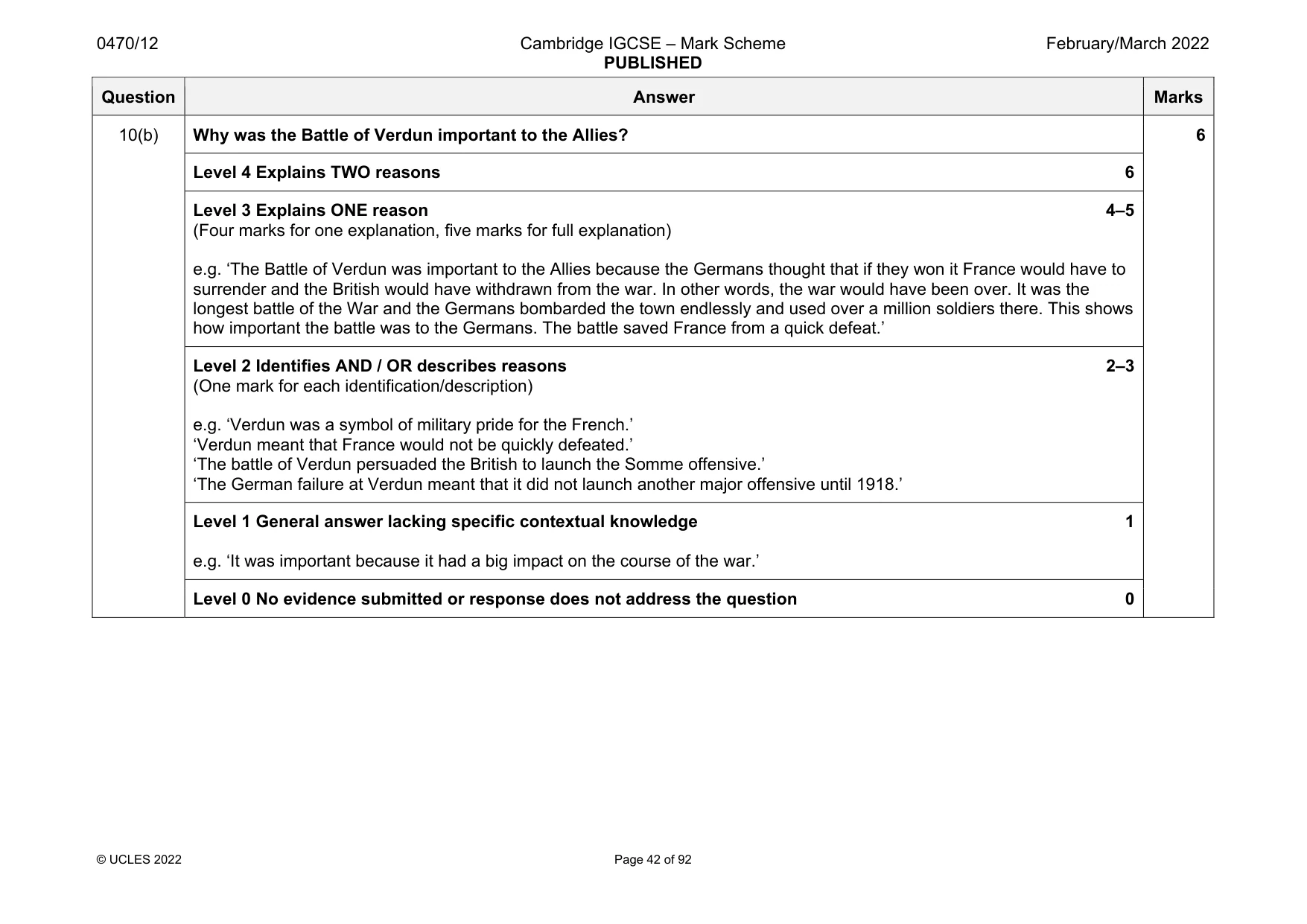 Mark scheme, page 42 of 92