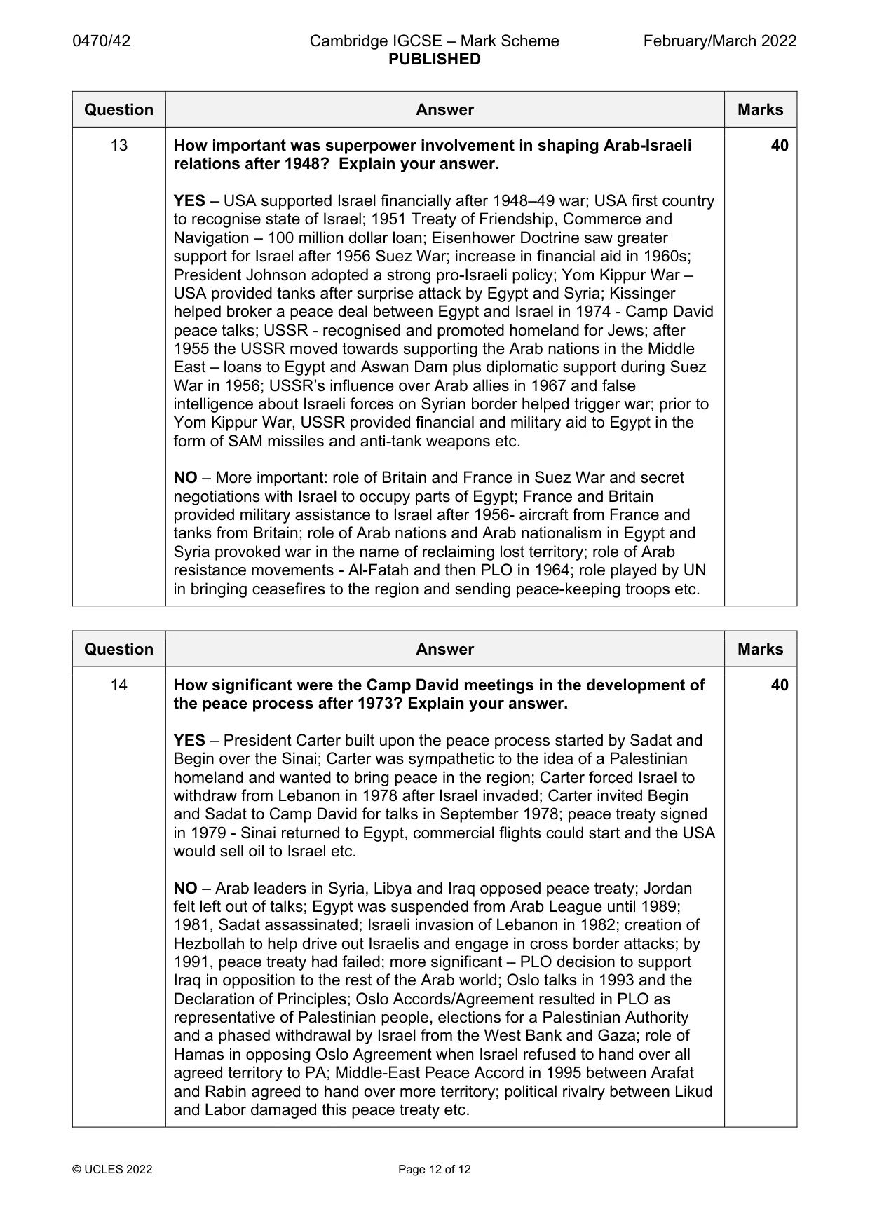 Mark scheme, page 12 of 12