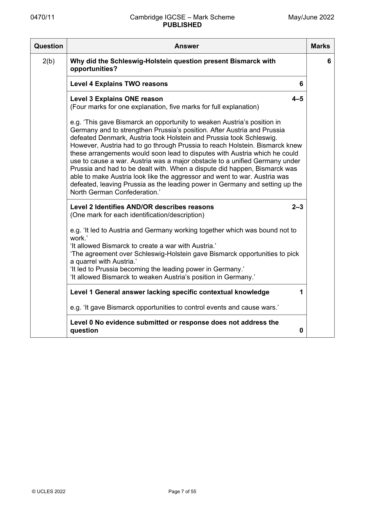 Mark scheme, page 7 of 55